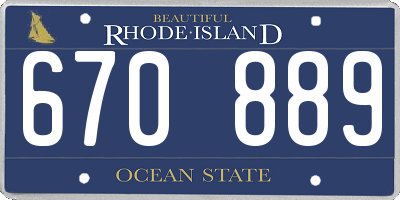 RI license plate 670889