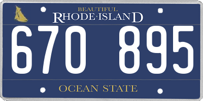 RI license plate 670895