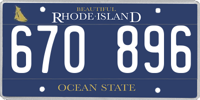 RI license plate 670896