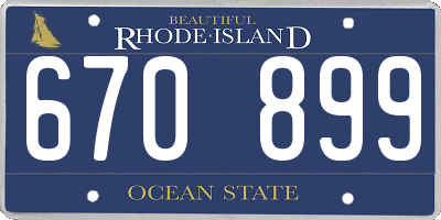 RI license plate 670899