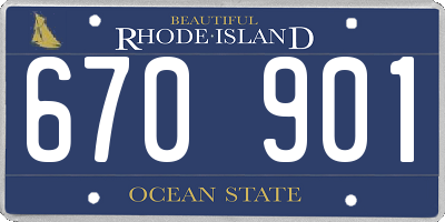 RI license plate 670901