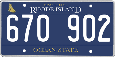 RI license plate 670902