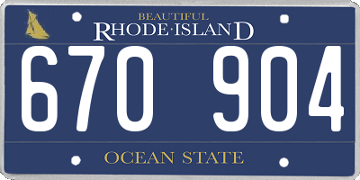 RI license plate 670904