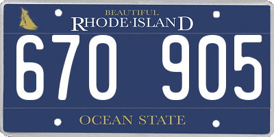 RI license plate 670905