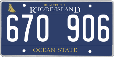 RI license plate 670906
