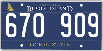 RI license plate 670909