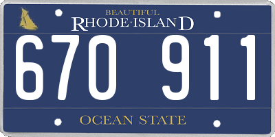RI license plate 670911