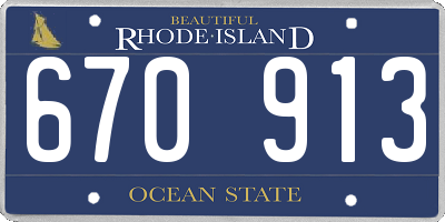 RI license plate 670913