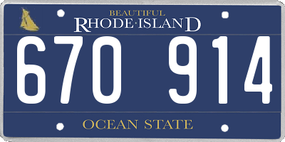 RI license plate 670914