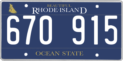 RI license plate 670915