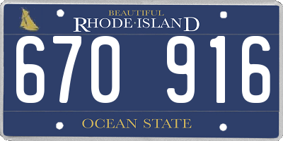 RI license plate 670916