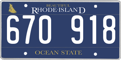 RI license plate 670918
