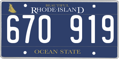 RI license plate 670919
