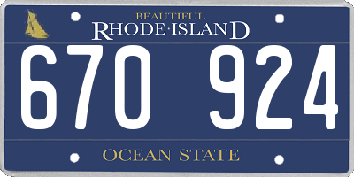 RI license plate 670924