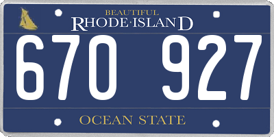 RI license plate 670927