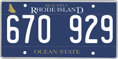 RI license plate 670929