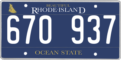 RI license plate 670937