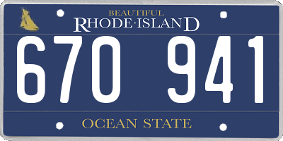 RI license plate 670941