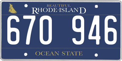 RI license plate 670946
