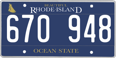 RI license plate 670948
