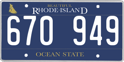 RI license plate 670949