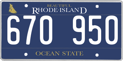 RI license plate 670950