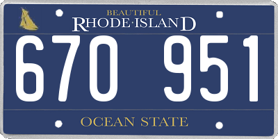 RI license plate 670951