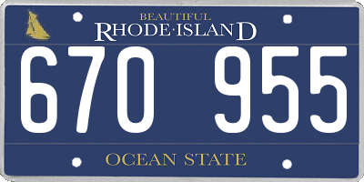 RI license plate 670955