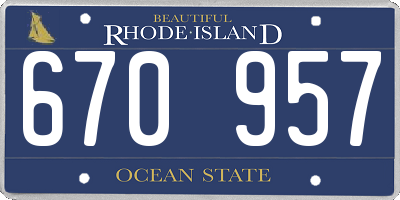 RI license plate 670957