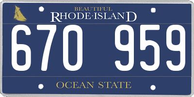 RI license plate 670959