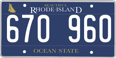 RI license plate 670960
