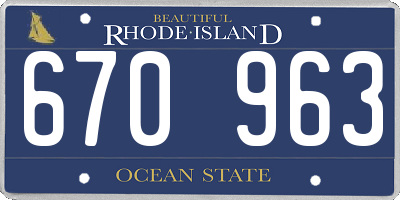 RI license plate 670963