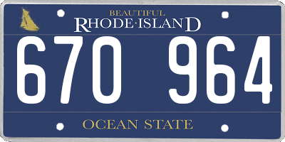 RI license plate 670964