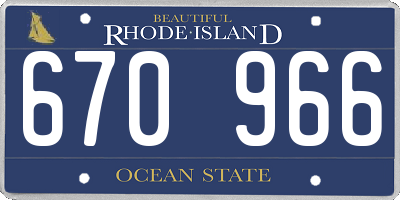 RI license plate 670966