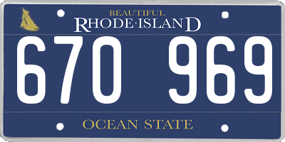 RI license plate 670969