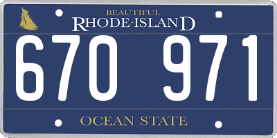 RI license plate 670971