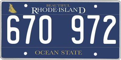 RI license plate 670972