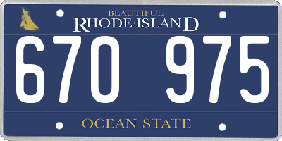 RI license plate 670975