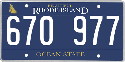 RI license plate 670977