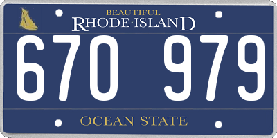 RI license plate 670979