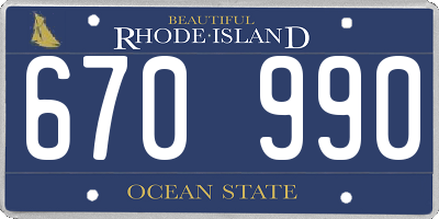 RI license plate 670990