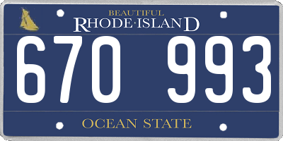 RI license plate 670993