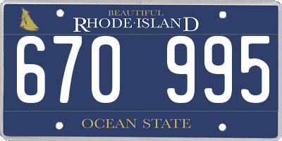 RI license plate 670995