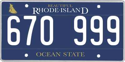 RI license plate 670999