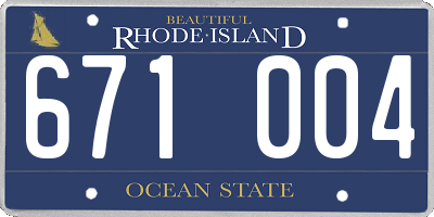RI license plate 671004