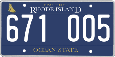 RI license plate 671005