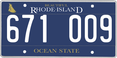 RI license plate 671009