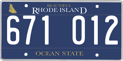 RI license plate 671012