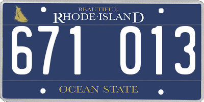 RI license plate 671013