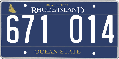 RI license plate 671014